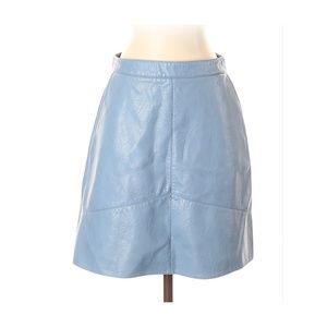 Zara Blue Faux Leather Skirt